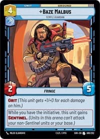 Baze Malbus - Temple Guardian - Spark of Rebellion - Star Wars: Unlimited card