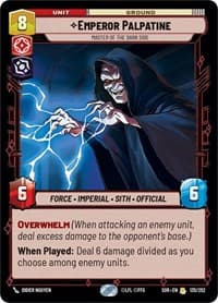Emperor Palpatine - Master of the Dark Side - Spark of Rebellion - Star Wars: Unlimited card