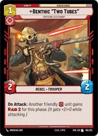 Benthic "Two Tubes" - Partisan Lieutenant - Spark of Rebellion - Star Wars: Unlimited card