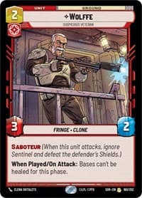 Wolffe - Suspicious Veteran - Spark of Rebellion - Star Wars: Unlimited card