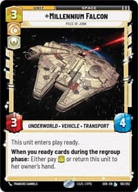 Millennium Falcon - Piece of Junk - Spark of Rebellion - Star Wars: Unlimited card