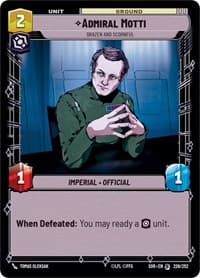 Admiral Motti - Brazen and Scornful - Spark of Rebellion - Star Wars: Unlimited card