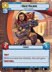 Baze Malbus - Temple Guardian (Hyperspace) - Spark of Rebellion - Star Wars: Unlimited card