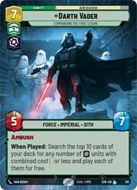 Darth Vader - Commanding the First Legion (Hyperspace) - Spark of Rebellion - Star Wars: Unlimited card