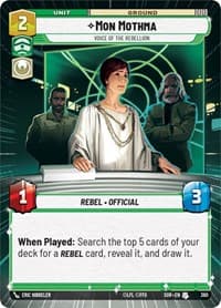 Mon Mothma - Voice of the Rebellion (Hyperspace) - Spark of Rebellion - Star Wars: Unlimited card