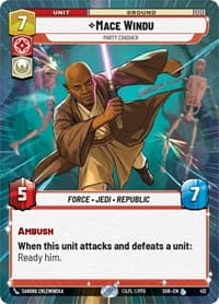 Mace Windu - Party Crasher (Hyperspace) - Spark of Rebellion - Star Wars: Unlimited card