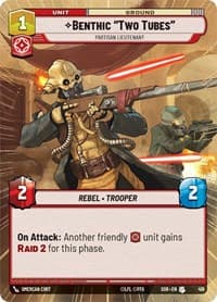 Benthic "Two Tubes" - Partisan Lieutenant (Hyperspace) - Spark of Rebellion - Star Wars: Unlimited card
