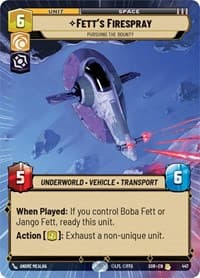 Fett's Firespray - Pursuing the Bounty (Hyperspace) - Spark of Rebellion - Star Wars: Unlimited card