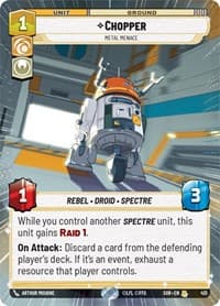Chopper - Metal Menace (Hyperspace) - Spark of Rebellion - Star Wars: Unlimited card