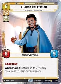Lando Calrissian - Responsible Businessman (Hyperspace) - Spark of Rebellion - Star Wars: Unlimited card