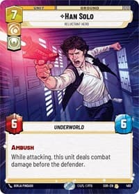 Han Solo - Reluctant Hero (Hyperspace) - Spark of Rebellion - Star Wars: Unlimited card