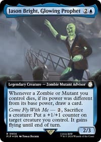 Jason Bright, Glowing Prophet (Extended Art) (Surge Foil) - Universes Beyond: Fallout - Magic: The Gathering card