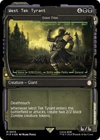West Tek Tyrant - Grave Titan (Showcase) (Surge Foil) - Universes Beyond: Fallout - Magic: The Gathering card