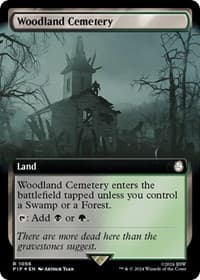 Woodland Cemetery (Extended Art) (Surge Foil) - Universes Beyond: Fallout - Magic: The Gathering card