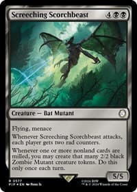 Screeching Scorchbeast (Surge Foil) - Universes Beyond: Fallout - Magic: The Gathering card