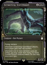 Screeching Scorchbeast (Showcase) - Universes Beyond: Fallout - Magic: The Gathering card