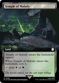 Temple of Malady (Extended Art) (Surge Foil) - Universes Beyond: Fallout - Magic: The Gathering card