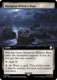 Mariposa Military Base (Extended Art) - Universes Beyond: Fallout - Magic: The Gathering card