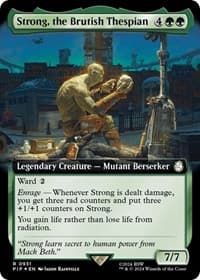 Strong, the Brutish Thespian (Extended Art) (Surge Foil) - Universes Beyond: Fallout - Magic: The Gathering card
