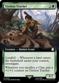 Tireless Tracker (Extended Art) (Surge Foil) - Universes Beyond: Fallout - Magic: The Gathering card