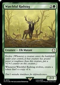 Watchful Radstag (Surge Foil) - Universes Beyond: Fallout - Magic: The Gathering card