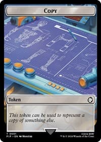 Copy // Human Soldier Double-Sided Token - Universes Beyond: Fallout - Magic: The Gathering card