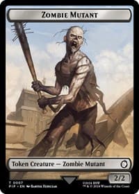 Zombie Mutant // Clue Double-Sided Token - Universes Beyond: Fallout - Magic: The Gathering card