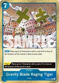 Gravity Blade Raging Tiger - Wings of the Captain - One Piece Card Game card