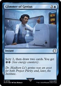 Glimmer of Genius (Surge Foil) - Universes Beyond: Fallout - Magic: The Gathering card