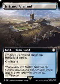 Irrigated Farmland (Extended Art) (Surge Foil) - Universes Beyond: Fallout - Magic: The Gathering card