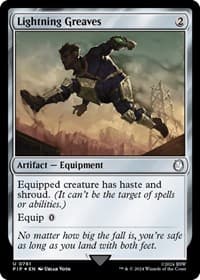 Lightning Greaves (Surge Foil) - Universes Beyond: Fallout - Magic: The Gathering card