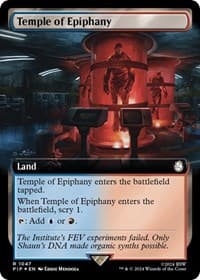 Temple of Epiphany (Extended Art) (Surge Foil) - Universes Beyond: Fallout - Magic: The Gathering card