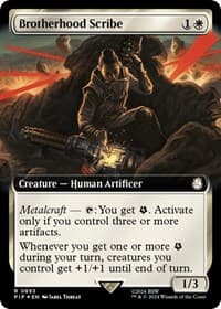 Brotherhood Scribe (Extended Art) (Surge Foil) - Universes Beyond: Fallout - Magic: The Gathering card