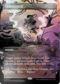 Thoughtseize (Textured Foil) - Outlaws of Thunder Junction: Breaking News - Magic: The Gathering card