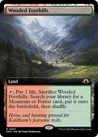 Wooded Foothills (Extended Art) - Modern Horizons 3 - Magic: The Gathering card
