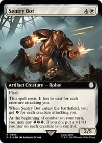 Sentry Bot (Extended Art) (Surge Foil) - Universes Beyond: Fallout - Magic: The Gathering card