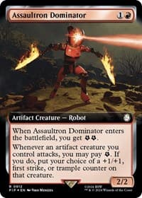 Assaultron Dominator (Extended Art) (Surge Foil) - Universes Beyond: Fallout - Magic: The Gathering card
