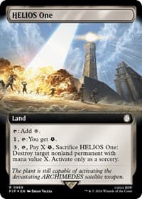 HELIOS One (Extended Art) (Surge Foil) - Universes Beyond: Fallout - Magic: The Gathering card