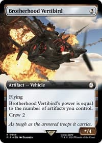 Brotherhood Vertibird (Extended Art) (Surge Foil) - Universes Beyond: Fallout - Magic: The Gathering card