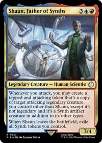 Shaun, Father of Synths (Surge Foil) - Universes Beyond: Fallout - Magic: The Gathering card