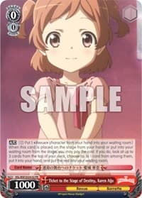 Ticket to the Stage of Destiny, Karen Aijo (Spring Fest 2024) - Bushiroad Event Cards - Weiss Schwarz card
