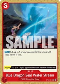 Blue Dragon Seal Water Stream - Wings of the Captain - One Piece Card Game card