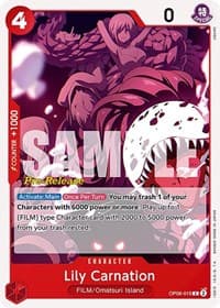 Lily Carnation - Wings of the Captain Pre-Release Cards - One Piece Card Game card