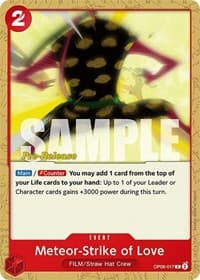 Meteor-Strike of Love - Wings of the Captain Pre-Release Cards - One Piece Card Game card