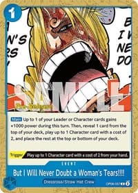 But I Will Never Doubt a Woman's Tears!!!! - Wings of the Captain Pre-Release Cards - One Piece Card Game card