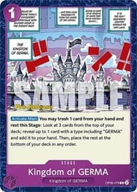 Kingdom of GERMA - Wings of the Captain Pre-Release Cards - One Piece Card Game card