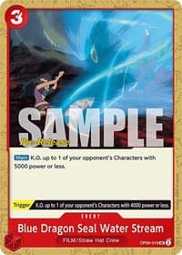 Blue Dragon Seal Water Stream - Wings of the Captain Pre-Release Cards - One Piece Card Game card