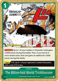 The Billion-fold World Trichiliocosm - Wings of the Captain Pre-Release Cards - One Piece Card Game card