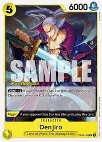 Denjiro - Wings of the Captain Pre-Release Cards - One Piece Card Game card