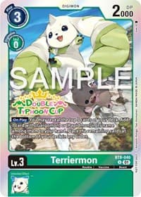 Terriermon (Double Typhoon Cup Winner) - New Awakening - Digimon Card Game card